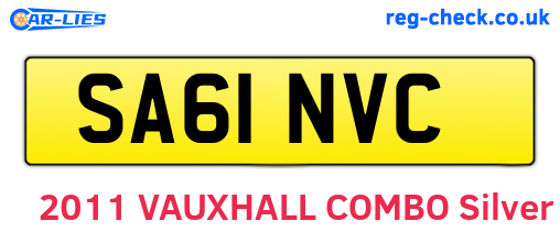 SA61NVC are the vehicle registration plates.