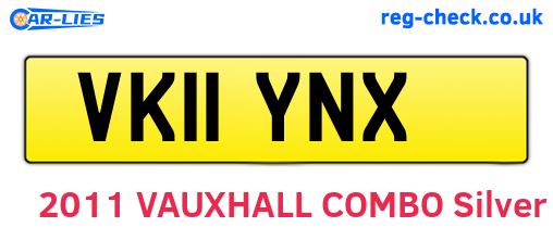VK11YNX are the vehicle registration plates.