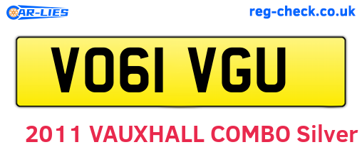 VO61VGU are the vehicle registration plates.