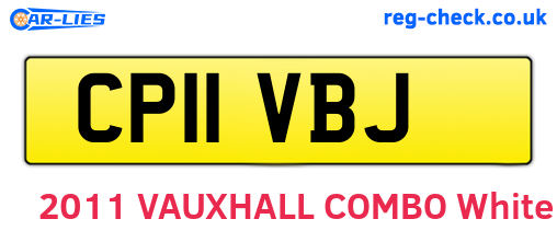 CP11VBJ are the vehicle registration plates.