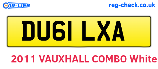 DU61LXA are the vehicle registration plates.