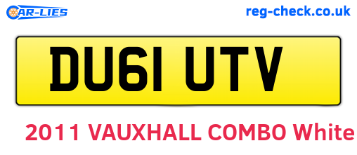DU61UTV are the vehicle registration plates.