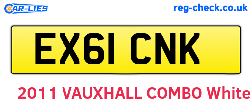 EX61CNK are the vehicle registration plates.