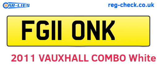 FG11ONK are the vehicle registration plates.