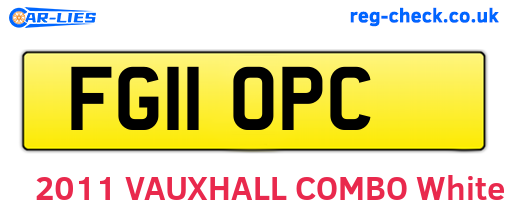FG11OPC are the vehicle registration plates.