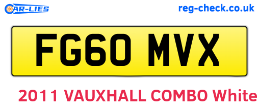 FG60MVX are the vehicle registration plates.