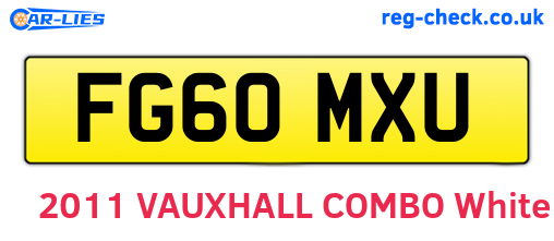 FG60MXU are the vehicle registration plates.