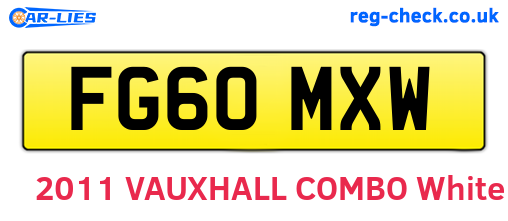 FG60MXW are the vehicle registration plates.