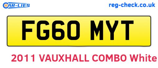 FG60MYT are the vehicle registration plates.