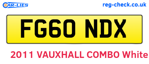 FG60NDX are the vehicle registration plates.