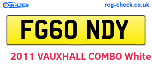 FG60NDY are the vehicle registration plates.