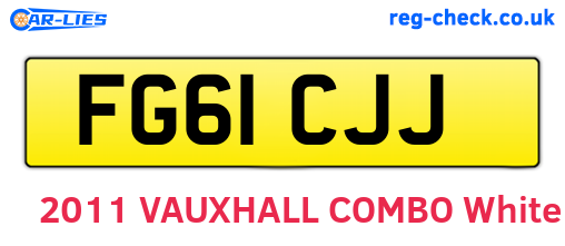 FG61CJJ are the vehicle registration plates.