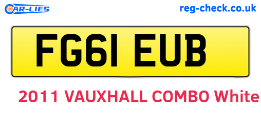 FG61EUB are the vehicle registration plates.