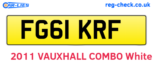 FG61KRF are the vehicle registration plates.