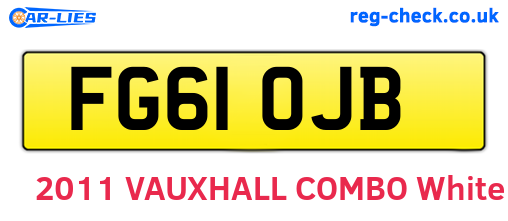 FG61OJB are the vehicle registration plates.