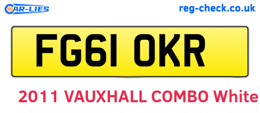 FG61OKR are the vehicle registration plates.