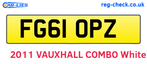 FG61OPZ are the vehicle registration plates.