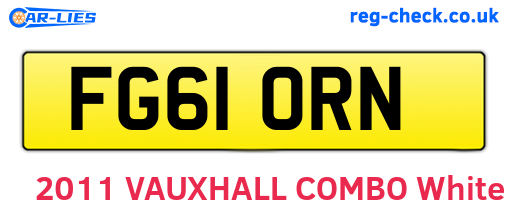 FG61ORN are the vehicle registration plates.