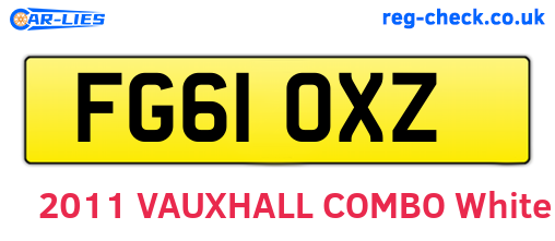 FG61OXZ are the vehicle registration plates.