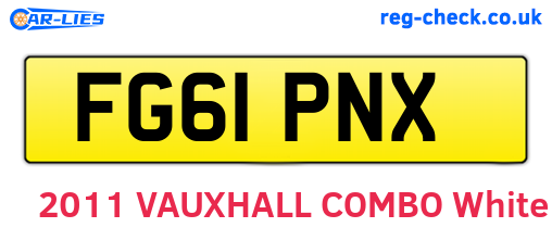 FG61PNX are the vehicle registration plates.