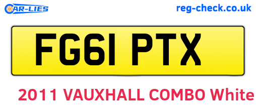 FG61PTX are the vehicle registration plates.