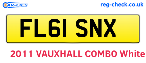 FL61SNX are the vehicle registration plates.