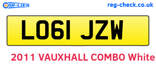 LO61JZW are the vehicle registration plates.