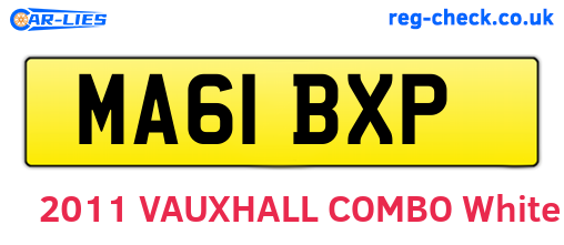 MA61BXP are the vehicle registration plates.