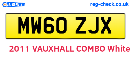 MW60ZJX are the vehicle registration plates.
