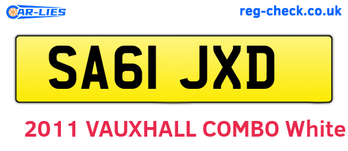 SA61JXD are the vehicle registration plates.