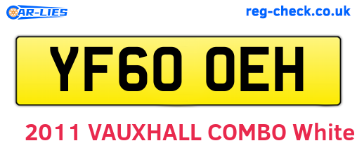 YF60OEH are the vehicle registration plates.