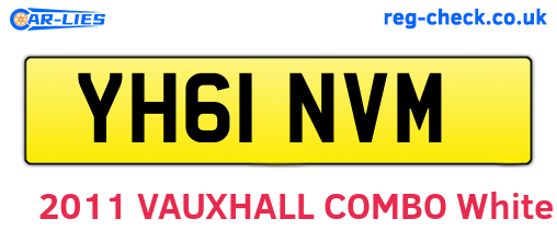 YH61NVM are the vehicle registration plates.