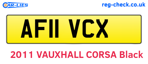 AF11VCX are the vehicle registration plates.