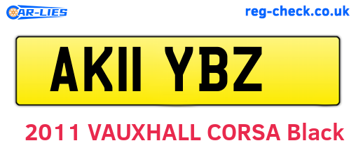 AK11YBZ are the vehicle registration plates.