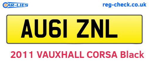 AU61ZNL are the vehicle registration plates.