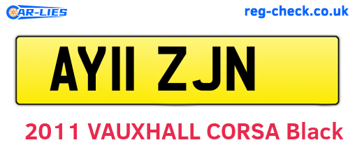AY11ZJN are the vehicle registration plates.