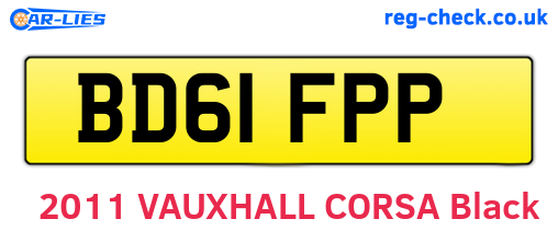 BD61FPP are the vehicle registration plates.