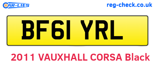 BF61YRL are the vehicle registration plates.