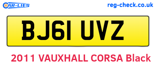 BJ61UVZ are the vehicle registration plates.