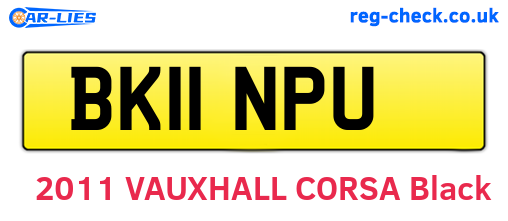 BK11NPU are the vehicle registration plates.