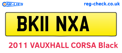 BK11NXA are the vehicle registration plates.
