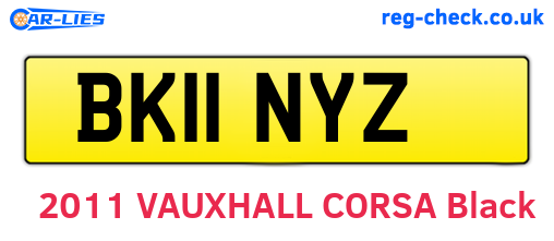 BK11NYZ are the vehicle registration plates.