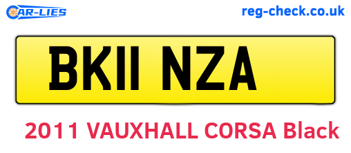 BK11NZA are the vehicle registration plates.