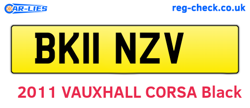 BK11NZV are the vehicle registration plates.