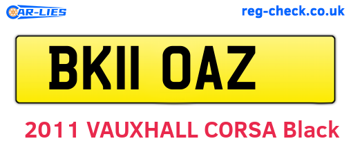 BK11OAZ are the vehicle registration plates.