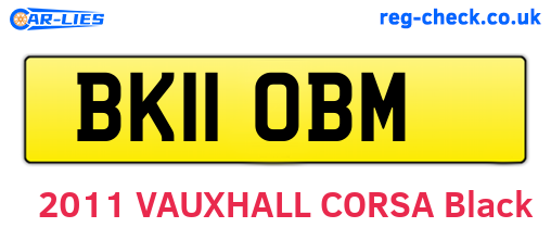 BK11OBM are the vehicle registration plates.