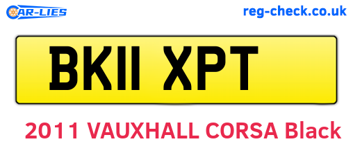 BK11XPT are the vehicle registration plates.