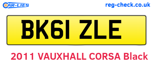 BK61ZLE are the vehicle registration plates.