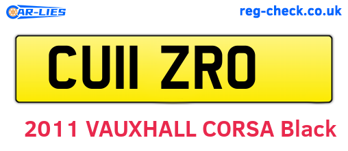 CU11ZRO are the vehicle registration plates.