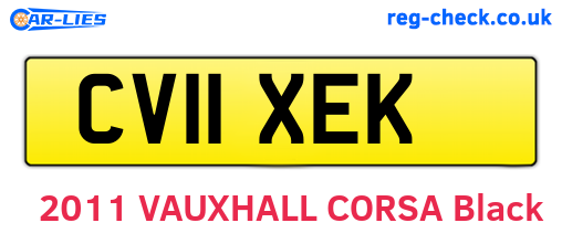 CV11XEK are the vehicle registration plates.